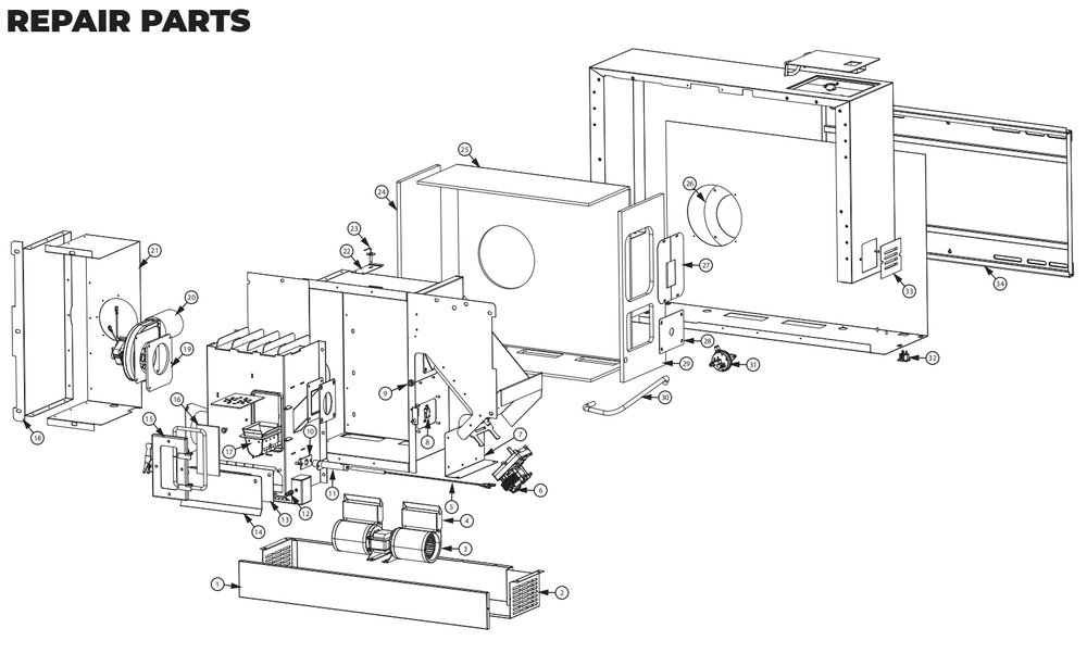 Diagram Diagram and Parts List for AP5000  US Stove Company Heater